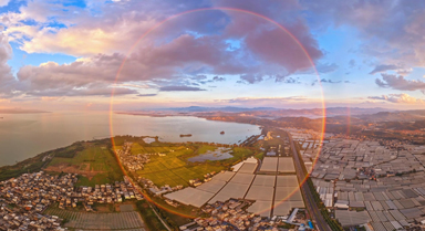 見者好運 雲(yún)南滇池現(xiàn)全圓彩虹